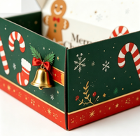 Recycelbare Karton-Weihnachtsversandbox mit individuellem Logo und festlichem Aufdruck für Firmen-Weihnachtsgeschenke
