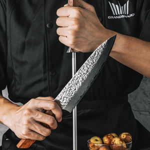 Aiguiseur de couteaux de 10 pouces, aiguiseur de couteaux de cuisine en <span class=keywords><strong>diamant</strong></span> de haute qualité, aiguiseur moderne avec manche en <span class=keywords><strong>bois</strong></span> de rose d'Afrique - Product Image 5