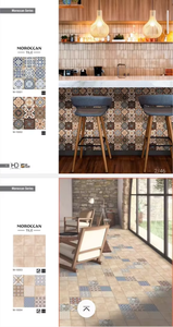 Carreaux de céramique marocains émaillés 300x300mm, carreaux décoratifs pour sols et murs, pour usage intérieur dans les écoles et les villas - Product Image 3