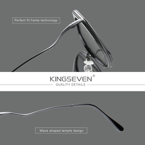 Lunettes <span class=keywords><strong>de</strong></span> soleil KINGSEVEN <span class=keywords><strong>de</strong></span> luxe, design UV400, pour hommes et femmes, verres polarisés dégradés, monture papillon en polycarbonate durable - Product Image 5