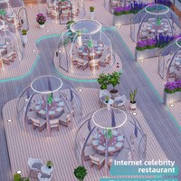 Tente bulle sphérique en polycarbonate OULUO pour événements extérieurs, lieux de mariage, glamping, avec structure en alliage d'aluminium