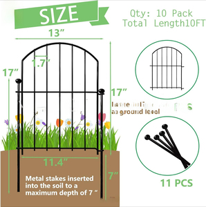 Clôture décorative en fil d'acier pour bordure de potager en forme d'arche - Product Image 2