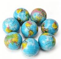 Balle anti-stress personnalisée en PU, forme globe terrestre, jouet à presser, anti-stress