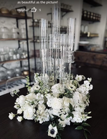 Vases à bougies modernes en acrylique transparent à longue tige, porte-bougie de mariage à 5/8 bras LANJO, luxe, haute qualité, durable, incassable