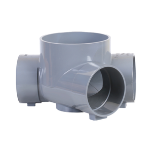 <b>Light</b> Gray PVC Inspection Chamber Three Horizontal 45 Degree <b>Branch</b> Connections for Underground Drainage Sewerage Tien Phong - Product Image 1
