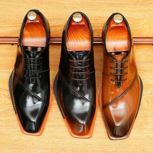 Zapatos Oxford de Negocios para Hombre, de Cuero Genuino de Vaca, Estilo Británico, Tallados, Formales, de Alta Gama, Nuevo Estilo - Product Image 3