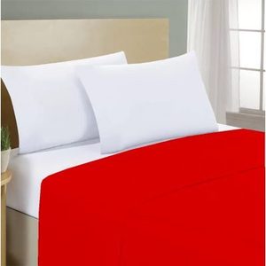 Sábana Plana 270x300cm 100% Algodón Roja Para Cama King Size Francesa - Product Image 3