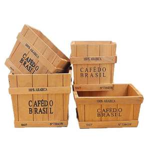 À la main Intérieur Exterieur Plante Pot <span class=keywords><strong>Cadeau</strong></span> En Bois Pot De Fleur Planteur En Bois Boîte En Bois Succulente jardinière - Product Image 3
