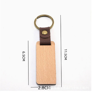 พวงกุญแจไม้ฮิคโครี่/ไม้ไผ่ แบบคาราไบเนอร์ DIY สลักลายได้ตามต้องการ อุปกรณ์เสริมสำหรับกระเป๋าเป้สะพายหลัง พวงกุญแจรถยนต์แบบสร้างสรรค์ จี้ห้อยพวงกุญแจ - Product Image 2