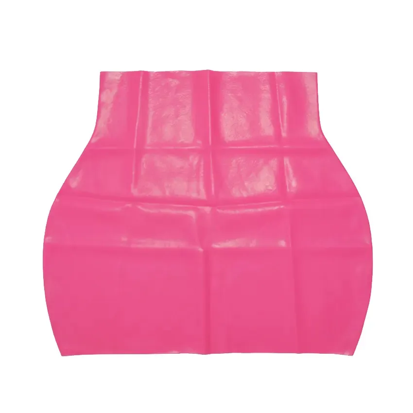 Fashion rok pendek merah muda wanita pakaian gaun karet alam kostum seksi rok Mini lateks