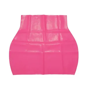 Moda Sexo Mulheres Rosa Saia Curta Vestido De Borracha Natural Vestuário Trajes Sexy Látex Mini Saias