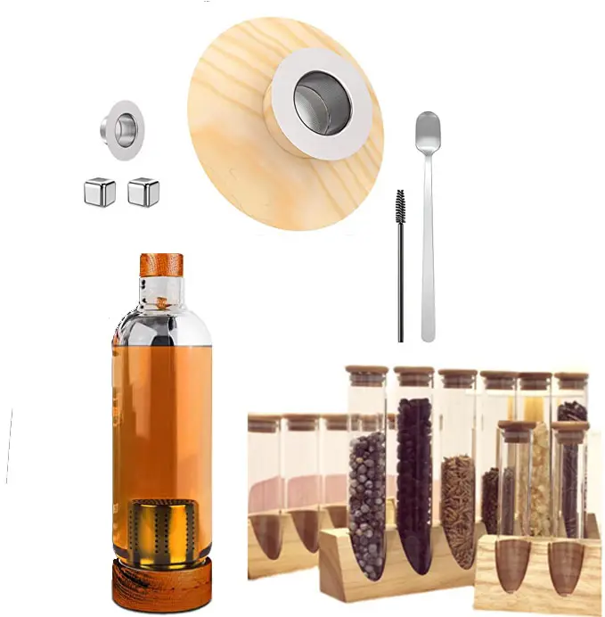 Old Fashioned Cocktail hút thuốc Kit với ngọn đuốc, bốn loại gỗ hút thuốc chip cho Whisky và Bourbon