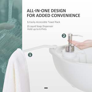 Évier de camping portable, réservoir de 4,5 gallons, lavabo pour se laver les mains, blanc, matériau recyclé, utilisation en extérieur - Product Image 5