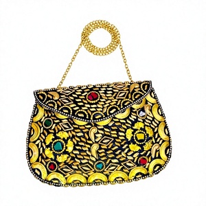 Bollywood Designer Handmade Exclusive Stylish Metal Mosaic Clutches for Bridal Ladies Evening Party Purse <b>Bags</b> - Product Image 1