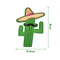 Écusson personnalisé en tissu brodé de cactus Logo thermocollant chapeau de fleurs Écussons brodés Country Iron pour chapeaux