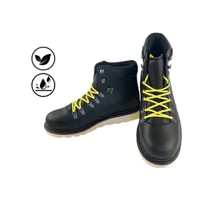 2024 Durable Fashion Safe Guard Shoes Hiking Working Industrial Non-slip EVA Sole Black Goodyear Welt Leather Men Work Boots
