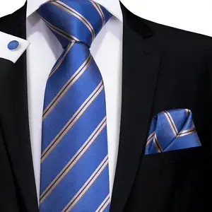 Gravata de pescoço masculina listrada, novo design personalizado 100% gravatas de seda