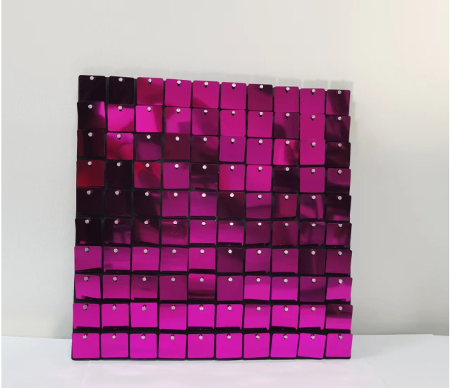 Square mirror rose red