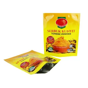 Bolsas personalizadas resellables de grado alimenticio a prueba de humedad en polvo bolsa de embalaje sellada de 3 lados bolsa de embalaje de condimentos de especias