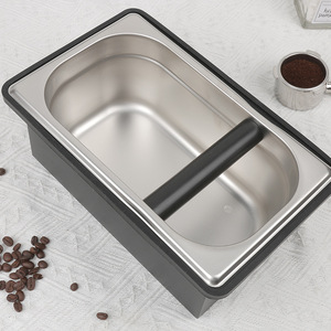 Boîte à café professionnelle amovible en acier inoxydable, portable, robuste, à vidage rapide, pour café et thé - Product Image 2