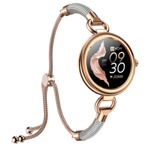 Relojes inteligentes redondos de moda para mujer HKSF W01, elegantes pulseras. - Product Image 2