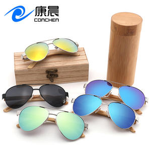 แว่นกันแดด Conchen Aviator เลนส์ PC ป้องกันรังสียูวี 400 กรอบไม้ สำหรับทุกเพศ เหมาะสำหรับกันแดด ตกปลา ออกนอกบ้าน แฟชั่น - Product Image 3