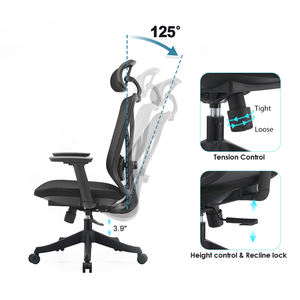 Reposabrazos 3D de China, Gerente de Diseño, soporte Lumbar, escritorio de malla giratoria, trabajo al por mayor, Jefe, respaldo alto, silla de oficina moderna - Product Image 4