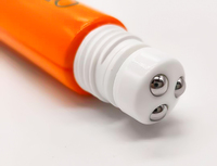 Tube souple cosmétique personnalisé en PE avec triple applicateur à bille pour sérum contour des yeux, massage local et soins corporels