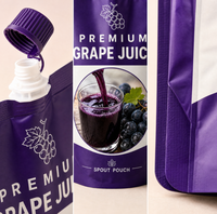 Pochettes souples personnalisées écologiques en plastique de qualité alimentaire, imprimées en héliogravure, 100 ml, 250 ml, pour jus de fruits, lait, liquides, café, avec bec verseur