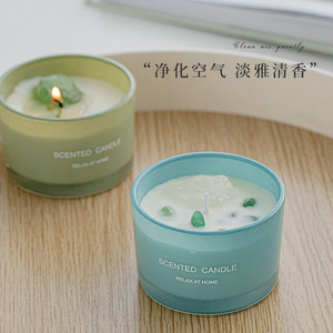 Scented Candle Cylinder Cup Shaped Handmade Soy Wax Fragrance Home Decoration - Product Image 1