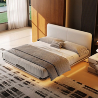 Offre Spéciale – Lits Modernes de Luxe Légers et Populaires pour Chambre à Coucher – Lits Doubles Flottants en Cuir Souple pour Maison et Hôtel