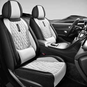 Housse de siège de voiture universelle LC, ensemble complet de 5 pièces, en lin respirant, protection intérieure toutes saisons, soutien lombaire ergonomique - Product Image 3