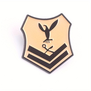 Épingle en émail bouclier souverain bijoux de précision de qualité militaire <span class=keywords><strong>aigle</strong></span> héraldique perché champ rayé bordure en relief pour les mariages - Product Image 5