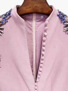 Vestido de Noche Largo con Abertura de Diamantes Único de AIMEISI Boutique, Vestido de Novia de Manga Larga para Mujer, Elegante - Product Image 6