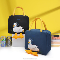 Sac isotherme pliable en néoprène pour enfants et femmes, motif canard de dessin animé, pour le déjeuner scolaire, écologique, nouveauté 2022