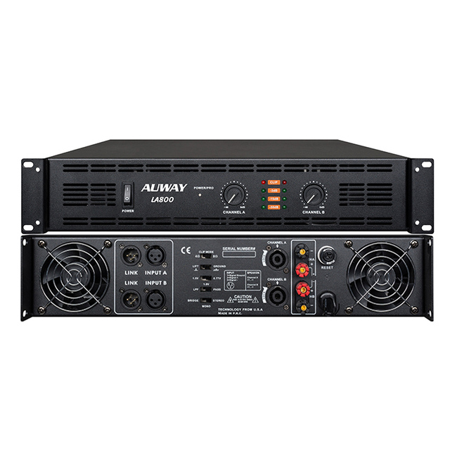 LA800 2-Channel 4/8 Ohm Class H DSP Amplifier Subwoofer Sound System with 2x800W/2x1200W Output