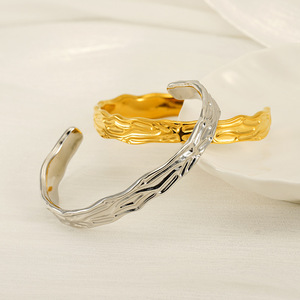 Zogxin Irregular Lava <b>Bracelet</b> Gold Silver <b>Adjustable</b> Women's Jewelry Fashion Cuff <b>Bracelet</b> - Product Image 2