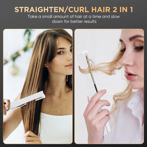 New Product 2025 <strong>Ceramic</strong> Portable Usb Rechargeable Cordless Flat Iron 2 in 1 Curling Iron Wireless <strong>Hair</strong> Mini <strong>Hair</strong> <strong>Straightener</strong> - Product Image 2