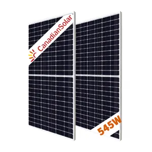 Канадские монокристаллические билицевые солнечные панели 530 Вт, 545 Вт, 550 Вт, низкая цена, полуобрезанные 144 ячейки, 10BB PV Панель 70