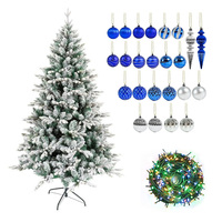 Sapin de Noël Aiguille Fin Floqué de 1,5m, 1,8m, 2,1m pour Décoration Extérieure et Intérieure – Vente Chaude en Gros