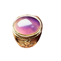 Bague d'humeur vintage pour homme en alliage plaqué or, changeant de couleur selon la température, bijou unisexe pour fiançailles et anniversaire
