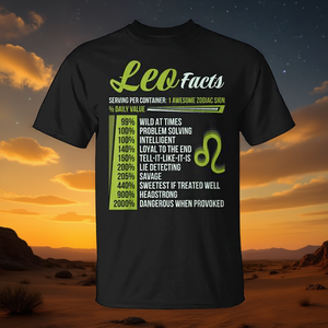 Camiseta con diseño astrológico del signo zodiacal Leo, con datos y características del horóscopo, talla pequeña - Product Image 3