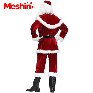 Costume de Père Noël fantaisie pour homme Meshin, imprimé, avec robe et pantalon pour les fêtes d'adultes, inspiré de personnages de la télévision - Product Image 3