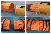 Tuyau ignifuge de conduit d'air de tissu de toile de PVC de Ventilation pliable de couleur orange et noire