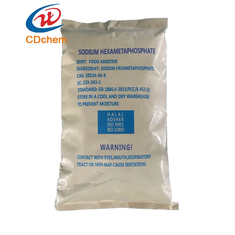 Agente de retención de agua hexametafosfato sódico (SHMP) grado alimenticio producido por CDchem