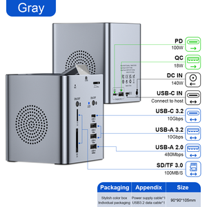 Ult-đoàn kết mới nhất đến đa chức năng dọc Máy tính để bàn Docking Station Camera/loa/Hub/SD/TF/PD/usb3.2/hộp kho - Product Image 6