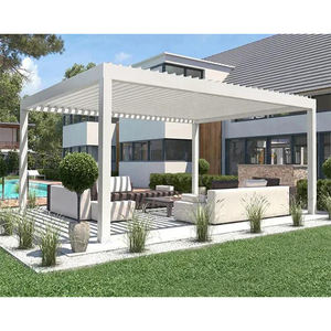 Gazebo motorisé en métal enduit de poudre 3x3 <span class=keywords><strong>4x3</strong></span> 4x4x4 5x3 6x3m Kits de pergola à toit en aluminium avec lumières LED - Product Image 6