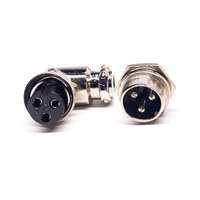 16mm GX16 3 pines enchufe de aviación conector de radio ángulo recto para cargador