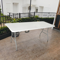 Table à manger moderne portable en plastique PEHD pliable en bois métal acier pour hôtel chambre hôpital extérieur sous-sol parc utilisation