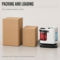 Machine commerciale de nettoyage de tissus et de tapis 3-en-1, réservoir propre de 1300ml, lavage à l'eau chaude et à la vapeur, puissance d'aspiration de 1200W 13KPa